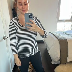 Nordstrom Signature Striped Blue & White Top - XS